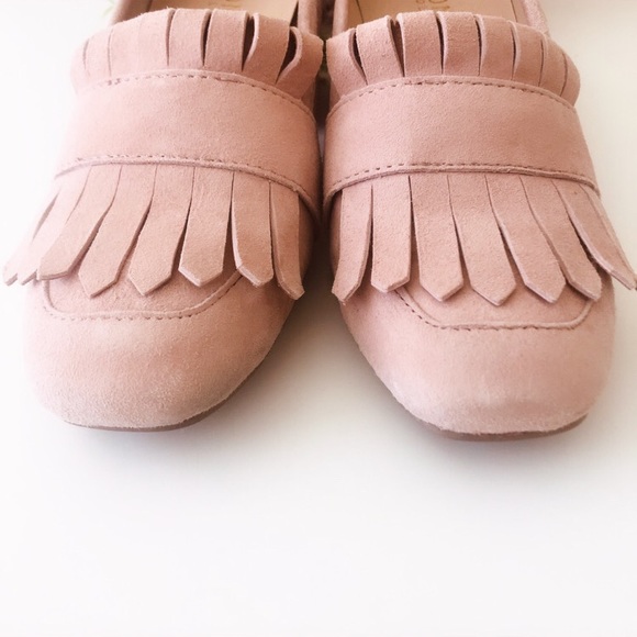 Kenneth Cole Block Heel Fringe Loafers - Picture 3 of 11